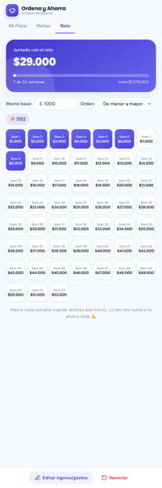 Reto de 52 semanas